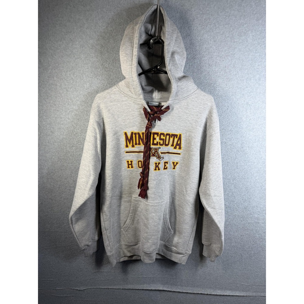 Minnesota Golden Gophers Hoodie Youth XL Gray NCAA Hockey Sweatshirt Signature